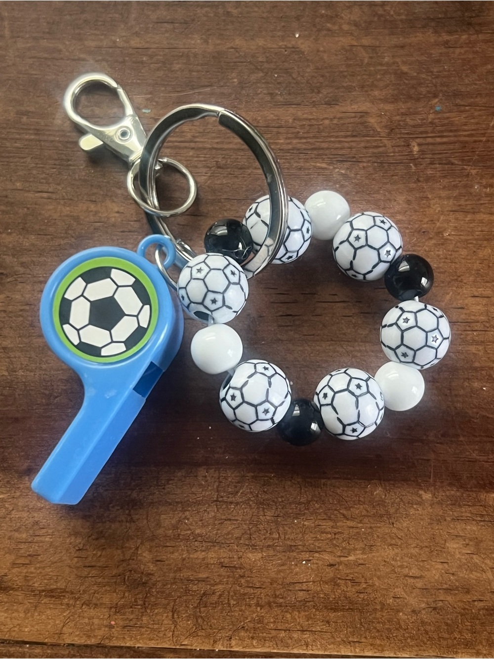 Kids Soccer Whistle Keychain - Blue